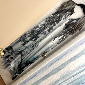 long silk satin dress M/L